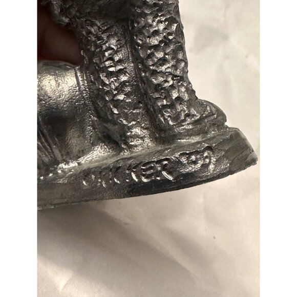 Vintage Michael Ricker Pewter Cowboy  Sheriff Boy With Bear Figurine - Picture 10 of 10